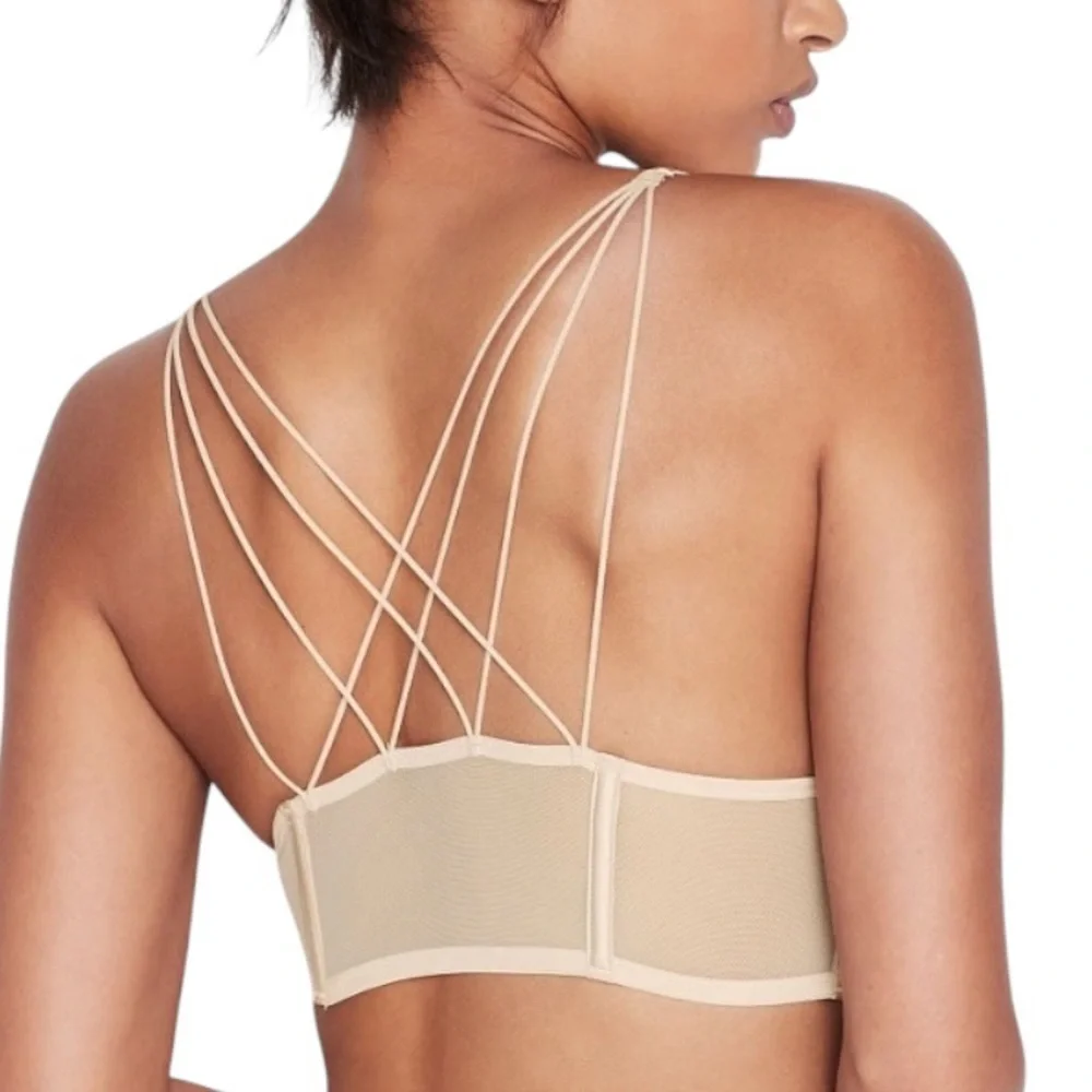 2019 Victoria’s Secret Luxe Lingerie Starburst Longline Triangle Bra Size Medium - Picture 4 of 7